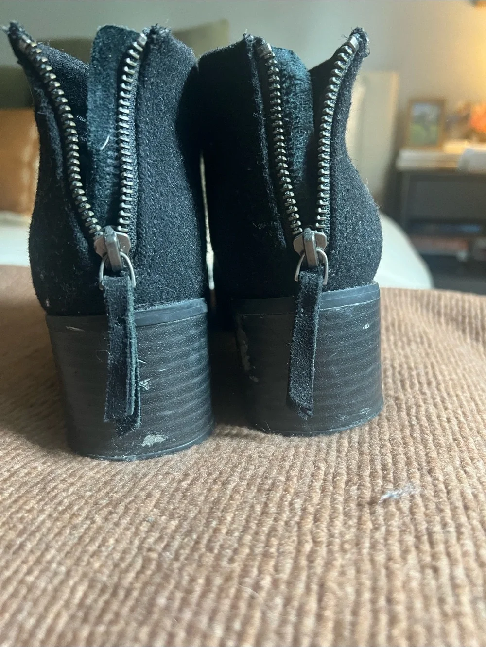TOMS black heeled booties